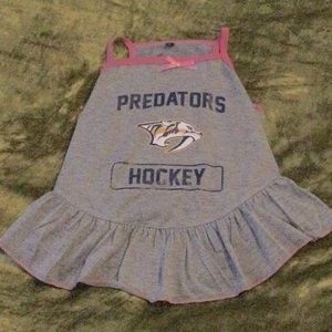Dog dress L NHL Nashville predators pink gray